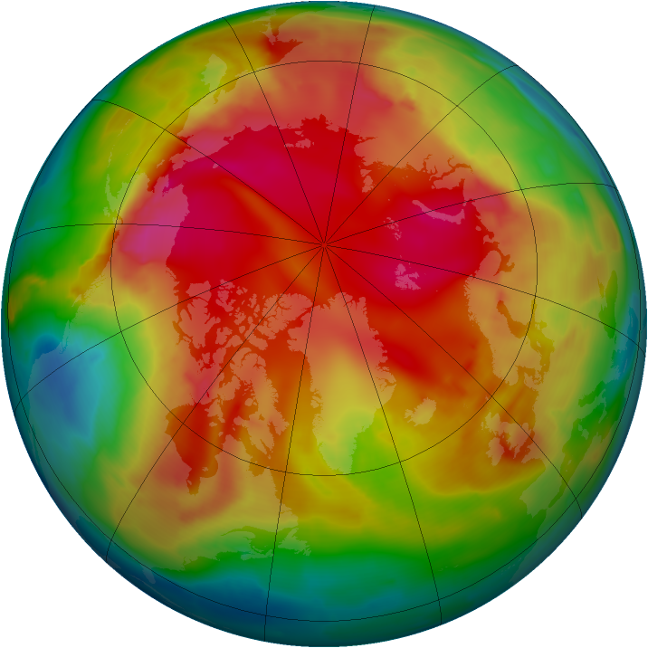 Arctic ozone map for 03 February 2009